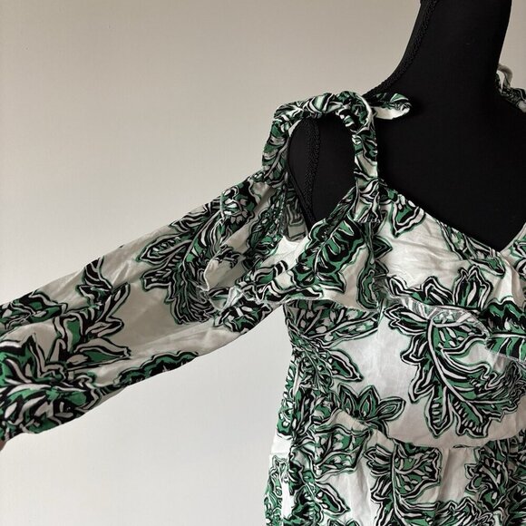 Cato Women’s Cold Shoulder Tropical Blouse Top Women’s Medium Resort Beachy NWT - Picture 4 of 15